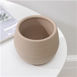 Горшок для цветов с поддоном СибПолимер «Дуэт», 500 мл, пластиковый, кофе с молоком