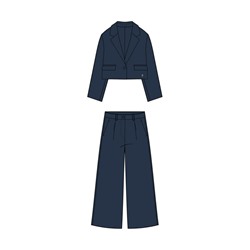 Костюм текстильный для девочек: брюки, пиджак