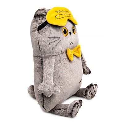 Мягкая игрушка «Кот-подушка в маске для сна», 34 см, МИКС