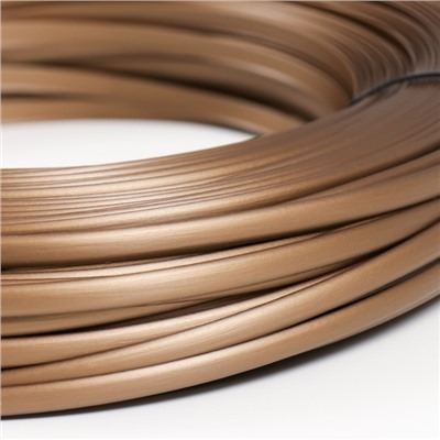 Ротанг искусственный гладкий 8 мм 100 м полумесяц (бронза металлик)