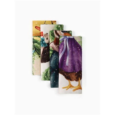 Набор салфеток сервировочных «Этель» Noble Christmas, 4 шт., бежевые, 40×40 см