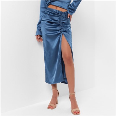 Юбка миди на кулиске женская MIST: Classic Collection размер 46, синяя