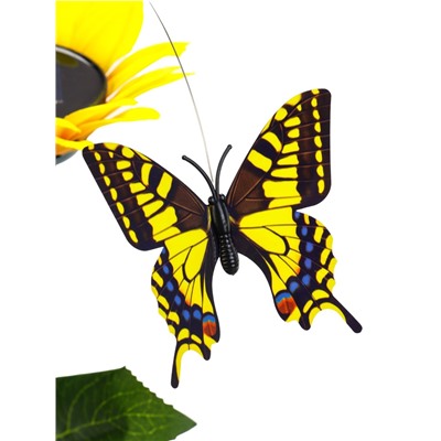 Штекер летающий «Подсолнух с бабочкой», на солнечной батарее, МИКС