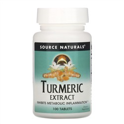 Source Naturals, экстракт куркумы, 100 таблеток