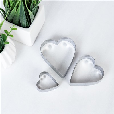 Форма для печенья 3 штуки Сердце / TV-178 /уп 360/ АКЦИЯ