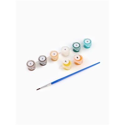 Картина по номерам с подрамником «Чебурашка на самокате», 21×15 см