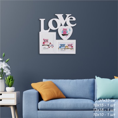 Фоторамка коллаж Любовь 37х33 см / K9038 /уп 24/36/ 3 фото