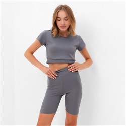 Костюм женский (топ, велосипедки) MINAKU, цвет графит, размер 42