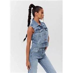 Женский жилет джинсовый безрукавка CRACPOT