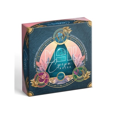 Трансформационная игра «Сферы жизни», 60 карт (9×9 см), 36 жетонов (3×3 см и 3.5×10 см), игровое поле (50×50 см),16+