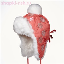 245-З Снежок Ушанка для девочки (50-52)