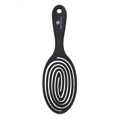 Kristaller Расческа для волос продувная / Улитка 2193, нейлоновые штифты, 23 см, черный KRISTALLER, 1133523