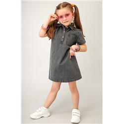 Джинсовое платье с коротким рукавом для девочки Happyfox