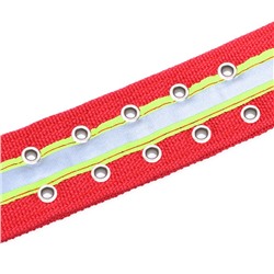 Ошейник четырехслойный светоотражающий с вертлюгом, 65×4 см, красный