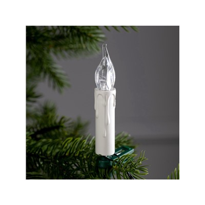 УЦЕНКА Гирлянда «Нить» 4 м с насадками «Свечи на прищепке», IP20, тёмная нить, 20 LED, свечение тёплое белое, 220 В