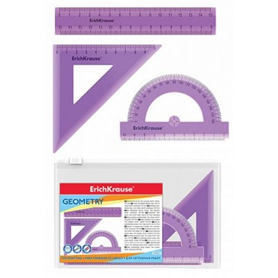 Набор геометрический 3 пр. малый Standard (линейка 15см, угольник 9см, транспортир 180°) 52992 ErichKrause