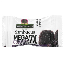 Nature's Answer, Sambucus Mega Gummies 7X Strength, черная бузина, 30 вегетарианских жевательных мармеладок без желатина