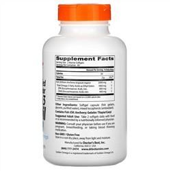 Doctor's Best, очищенный и прозрачный рыбий жир с омега-3, с добавлением Goldenomega, 1000 мг, 120 рыбно-желатиновых капсул