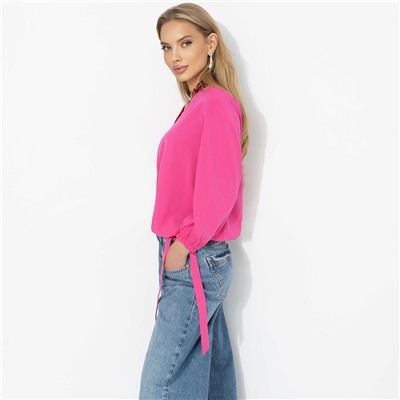 Блуза на резинке с завязками, В зоне внимания (розовый пион)
