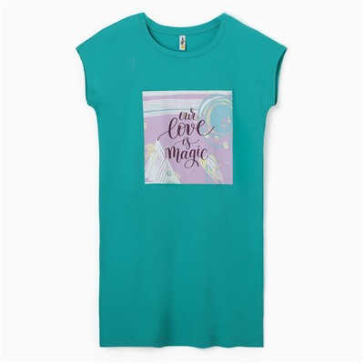 Платье домашнее женское Ohana market, бирюзовое, размер 56