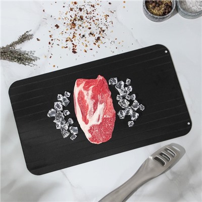 Противень для разморозки продуктов Доляна, 35.5×20.5 см, цвет чёрный