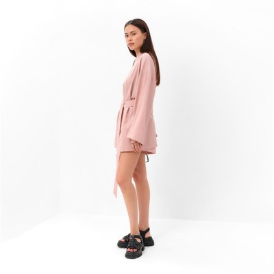 Костюм женский (кимоно, шорты) MIST Summer time, цвет пудра, размер 46