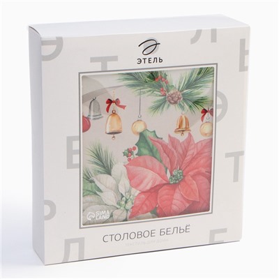 УЦЕНКА Скатерть Этель "Рождественский венок" 150х220 см, с ВГМО, 100% хл, саржа 190 г/м2