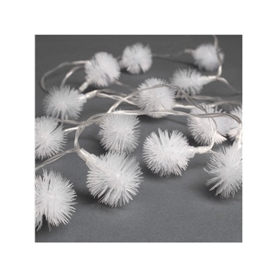 Гирлянда «Нить» 3 м с насадками «Ёжики», IP20, прозрачная нить, 20 LED, свечение мульти (RG/RB), мигание, USB