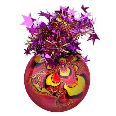 Шар пластикоый 85мм "Калейдоскоп" (розово-желтый)