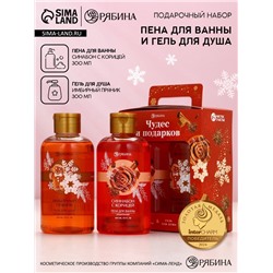 Подарочный набор новогодний женский «Чудес и подарков»: гель для душа и пена для ванны, 2×300 мл, Чистое счастье