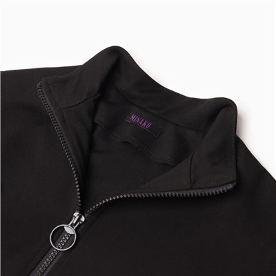 Ветровка (бомбер) для девочки MINAKU: Casual Collection KIDS, чёрная, рост 146 см