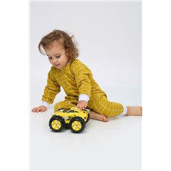 Комбинезон на молнии с начёсом Горчичная клетка арт. КНМ-128