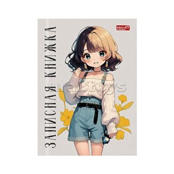 Записная книжка 48л. А7 "Девушка с разноцветными волосами" перепл. 7БЦ, глянц. лам.