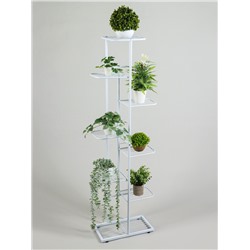Подставка для цветов Greengo, 8 полок, 43×22×141 см, напольная, металл, белая