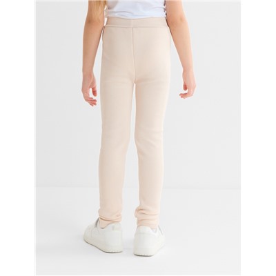 Легинсы для девочки на флисе Collorista, цвет молочный, рост 104 см