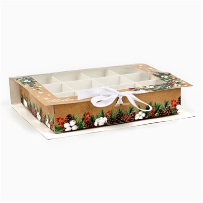 Коробка под 12 конфет с ячейками «Волшебного Нового года!» 18.5×13.5×3.5 см