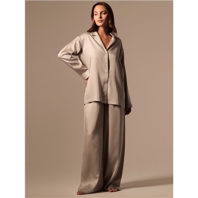 Пижама женская (рубашка, брюки) SL HOME Tensel Home, размер 48-50, серая