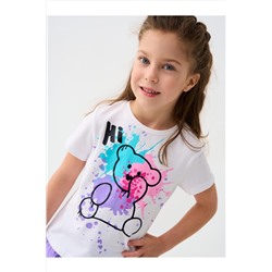 Комплект трикотажный для девочек: фуфайка (футболка), юбка-шорты PLAYTODAY, 1240016