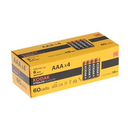 Батарейка алкалиновая Kodak Xtralife, AAA, LR03-60BOX, 1.5В, бокс, 60 шт.