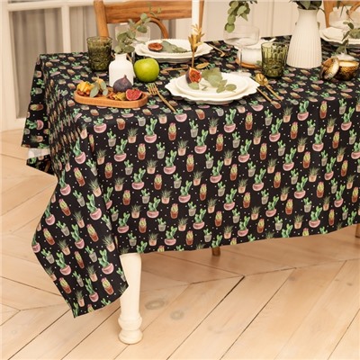 Скатерть «Этель» Succulents, 146×180 см, 100% хлопок, саржа 190 г/м²