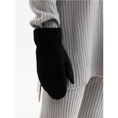 Варежки меховые женские MINAKU 25 см чёрные