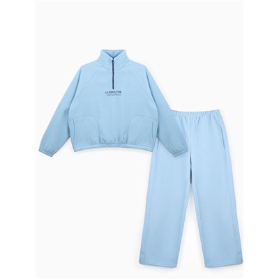 Костюм женский флисовый (кофта, брюки) MIST, размер 44, голубой