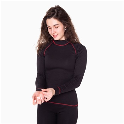 Термобельё женское (джемпер, легинсы), чёрное, красное, размер 44