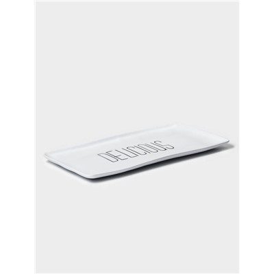 Блюдо для подачи «Белый Восток», меламин, 36.2×17.8×2 см, прямоугольное, белое