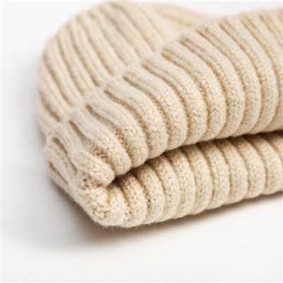 Шапка детская MINAKU: Cozy Winter, цвет экрю, размер 50-52 (3-5 лет)