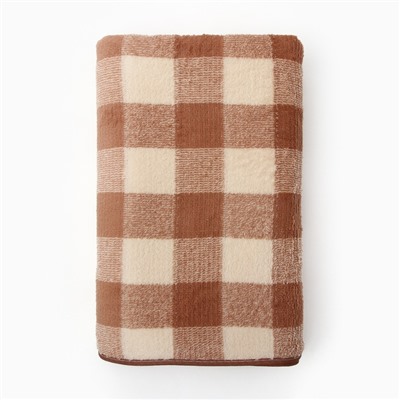 Полотенце банное «Этель. Клетка», 70×140 см, коричневое