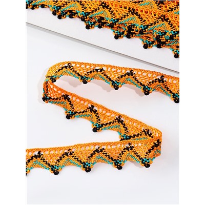 Тесьма «Уголки», ширина 2 см, намотка 25 м, цвет оранжевый