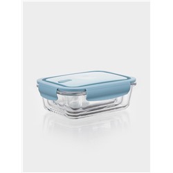 Набор контейнеров, 3 шт.: 410/690/1040 мл, стекло, прозрачный, синяя крышка