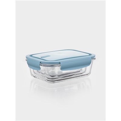 Набор контейнеров, 3 шт.: 410/690/1040 мл, стекло, прозрачный, синяя крышка