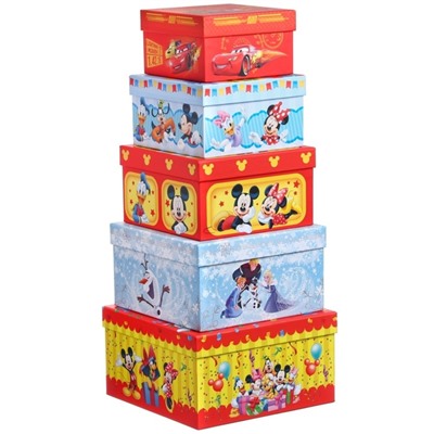 Набор коробок 5 в 1 «Праздник», 14×14×8.5 - 22×22×12.5 см